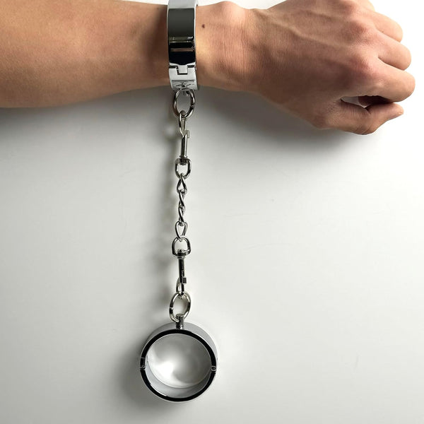 Stainless steel wrist ankle cuffs chrome plated, silver metal bracelet wrist anklet pair of restraints bondage game