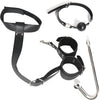 Sex Bondage Anal Hook, Neck to Wrist Behind Back Handcuffs Collar with Anal Trainer & Ball Gag, Bed Restraints Sex Game Accessories Kinky Fetish Role Play Adult Sex Toys for Couple Beginner