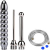 5 Holes Shower Enema Douche Attachments - Aluminium Shower Head Cleaning Kit 3 Piece with Velvet Carry Bag, 59 inch Hose