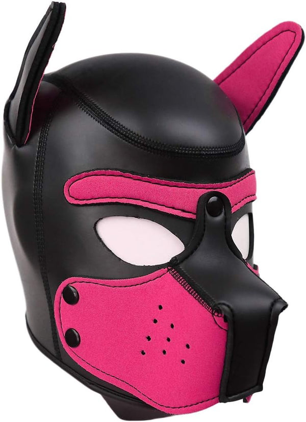 Neoprene Dog Full Face Puppy Mask Removable Pup Hood Halloween Mask
