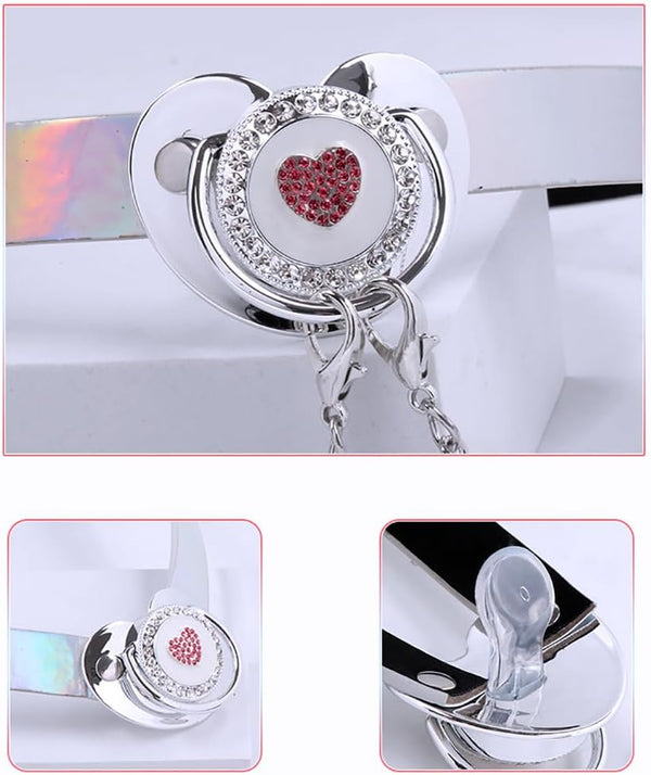 Pacifier Mouth Gag Plug Nipple Breast Clamps Clips Non Piercing Bondage Ball Gag with Choker Sex BDSM Toy for Couples Black