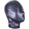 Leather Bondage Mask Hood Fully Enclosed Headdress Strap Hood Fetish Bondage Hood (Black)