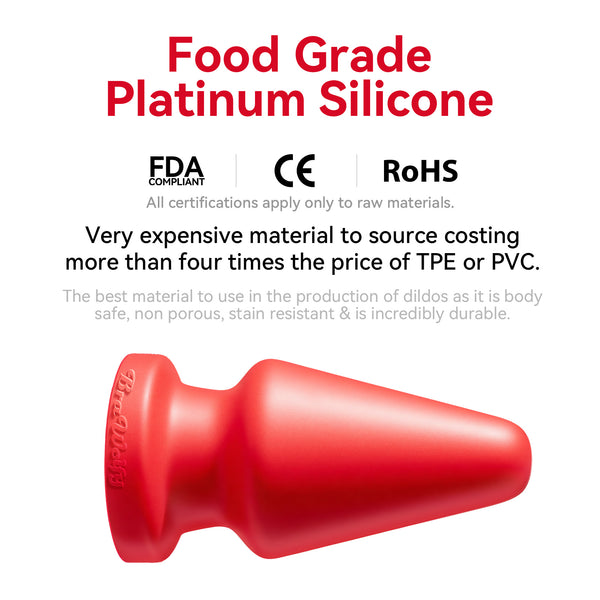 9.8 Inch Food Grade Platinum Silicone Stretcher Grip - FDA Standard Compliant Material - X Large Giant Anal Butt Plug - Vac-U-Lock System - Sex Toys for Men and Women (Black, X Large)