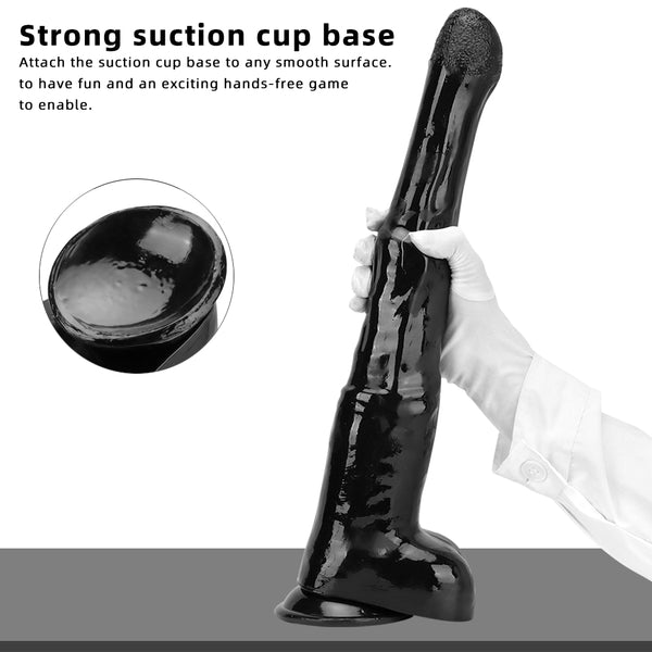 HORSE DILDO ANAL GIANT PVC 18 INCH LONG BLACK