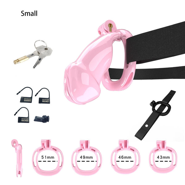 Wearing a small chastity cage