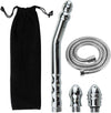 3 Head Shower Enema Flusher Attachment with 59" Shower Hose for Portable Bathroom Kit Flush Enema Toilet Bent Zinc Alloy Washing and Cleaning Tool with 2 Shower Heads