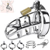 Male Chastity Cock Cage Sex Toy for Men, FEELKIDA Large Chastity Device with 3 Active Sizes Rings 3 Metal Cock Ring 2 Keys, Adult Toys for Men Penis Exercise and Abstinence