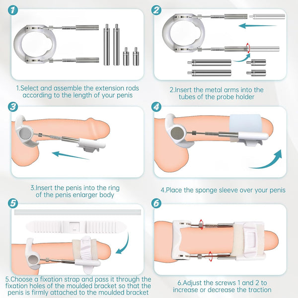 Penis Extender Stretcher Kit,Penis Enlargement Adjustable Stretching, Effective Wearable Male