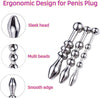 Urethral Sound, 3 PCS Stainless Steel Urethral Dilators with Multi Beads Penis Plug Catheter Sounds Sex Toy Masturbation Rod Bladder Stimulation for Men