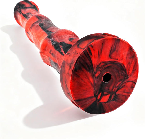 20Inch Italian Stallion Food Grade Platinum Silicone Cock - FDA Standard Compliant Material - X Large Extra Long Shaft - Giant Horse Dildo Anal - Vac-U-Lock System-Sex Toys(Black&Red, X Large)