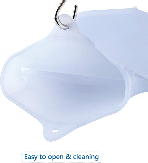 Abyclean Non-Toxic Silicone Enema Bag Kit BPA and Phthalates Free Anal Douche for Colon Cleansing with Hose, 3 Nozzle (2 Quart Transparent)