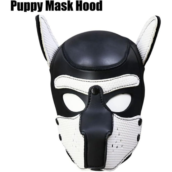 Neoprene Dog Full Face Puppy Mask Removable Pup Hood Halloween Mask