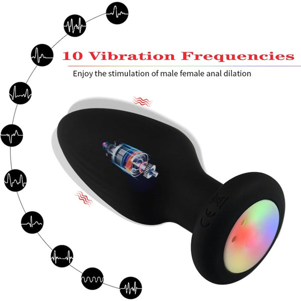 360° Swinging Anal Vibrator with Light Vibrating Butt Plug Rechargeable for Anal Stimulation Vaginal G-spot Anal Play Sex Toy