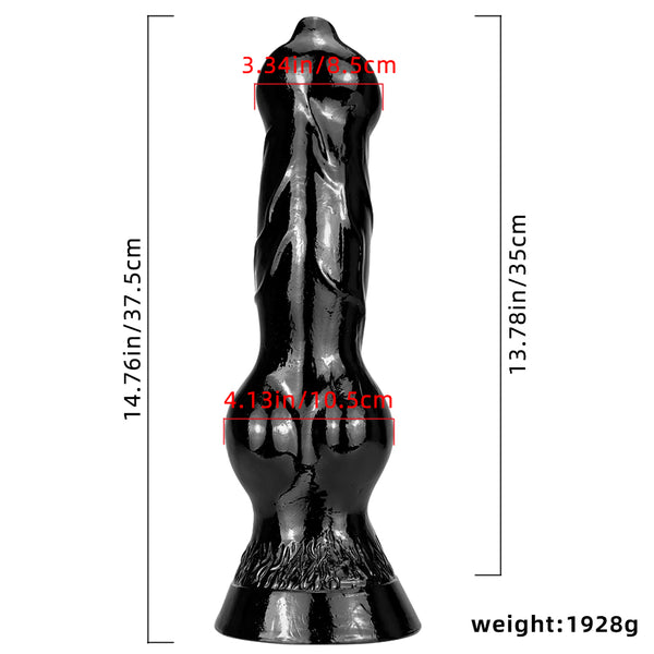 14.5 Inch Huge Dog Dildo PVC Knot Sex Toy