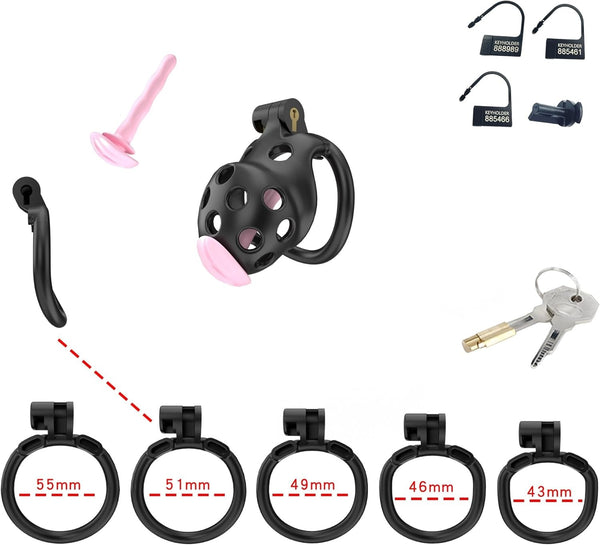 Cobra Chastity Cage BDSM Cage with Ring Size 5 Gay Chastity Device
