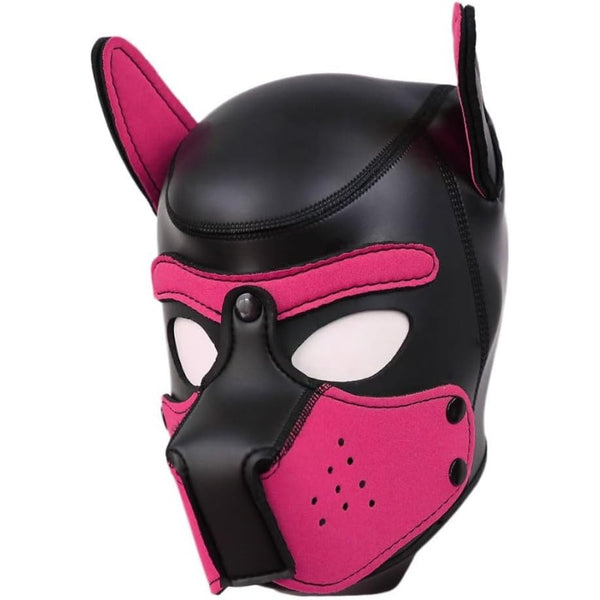 Neoprene Dog Full Face Puppy Mask Removable Pup Hood Halloween Mask