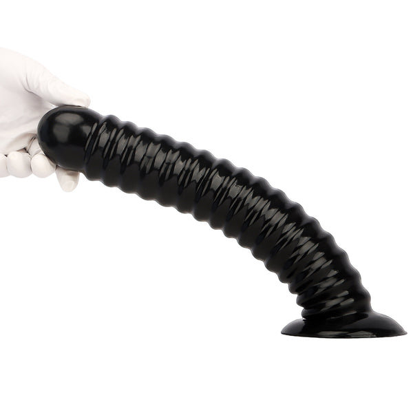 Extra long and large threaded unisex dildo