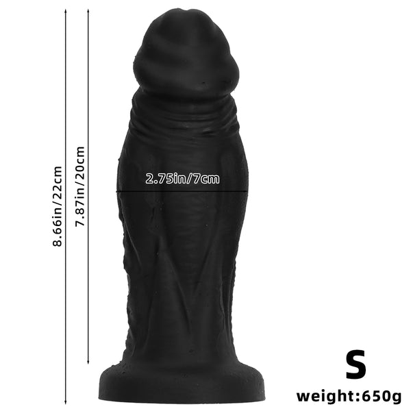 Realistic thick silicone dildo, unisex