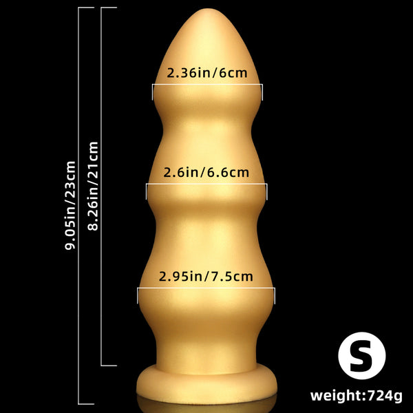 Gold Silicone 11CM Thick Huge Knot Dildo with Suction Cup Butt Plug Anal Sex Toy