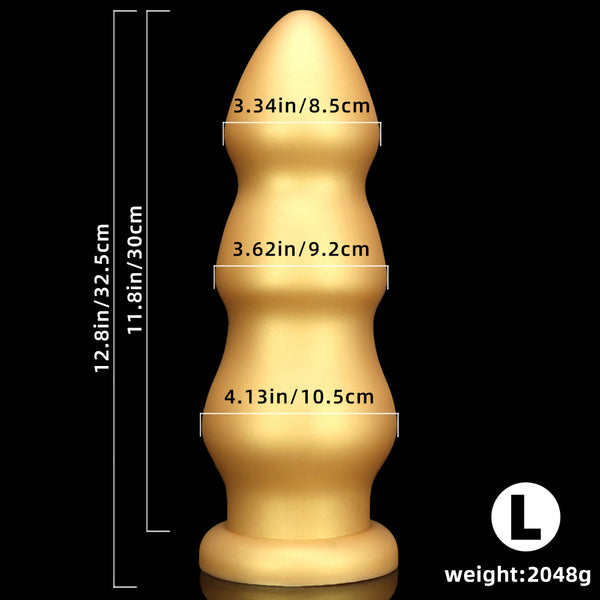 Gold Silicone 11CM Thick Huge Knot Dildo with Suction Cup Butt Plug Anal Sex Toy