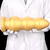 Gold Silicone 11CM Thick Huge Knot Dildo with Suction Cup Butt Plug Anal Sex Toy