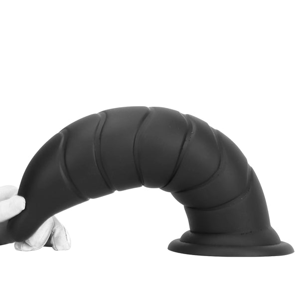14.37in Fantasy Long Big Silicone Soft Black Dildo Anal Plug For Anus