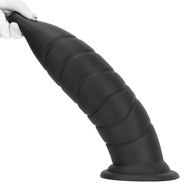 14.37in Fantasy Long Big Silicone Soft Black Dildo Anal Plug For Anus