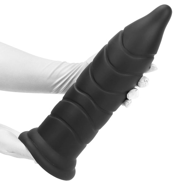14.37in Fantasy Long Big Silicone Soft Black Dildo Anal Plug For Anus