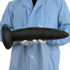 14 Inch Threaded Ribbed Big Black Dildo