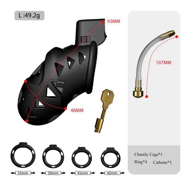 LOCKINK Rattlesnake Plastic Male Chastity Cage Belt With Anal Plug