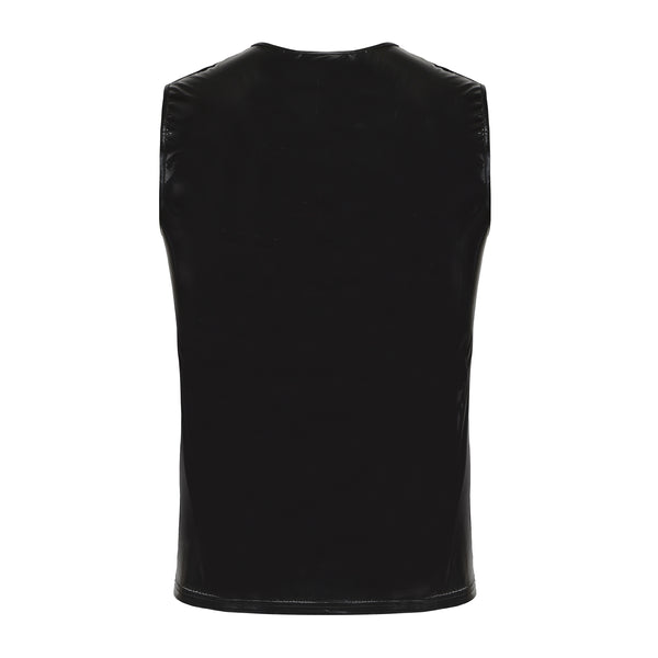 Men's Sexy Leather Sleeveless Top