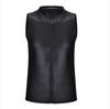 Matte Leather Sleeveless Chic Shirt
