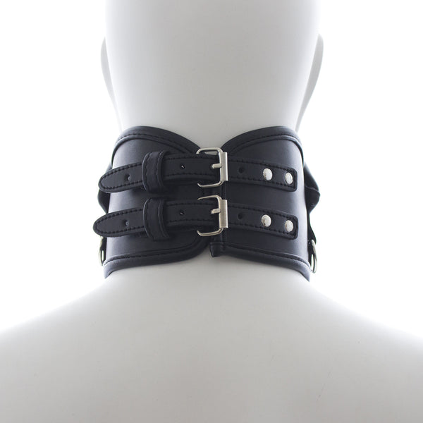 Genuine Leather Slave Posture Collar Bondage Neck Restraint/Unisex Luxury Leather Neck Collar