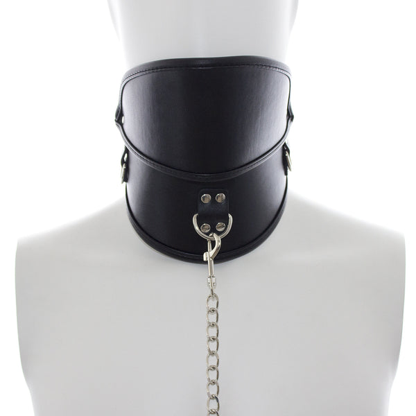 Genuine Leather Slave Posture Collar Bondage Neck Restraint/Unisex Luxury Leather Neck Collar