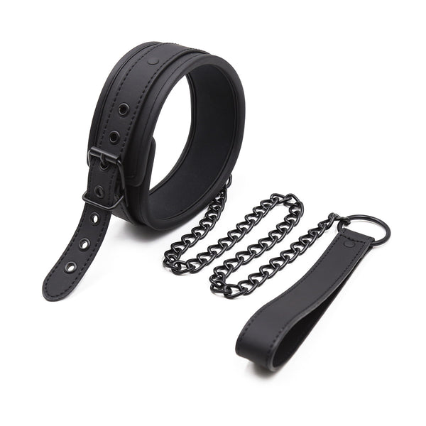 Leather Bondage Collar and Leash Set, Bondage Sex Toys Collar