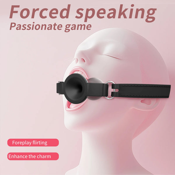 New silicone gag BDSM breathable ball-shaped gag adjustable strap gag