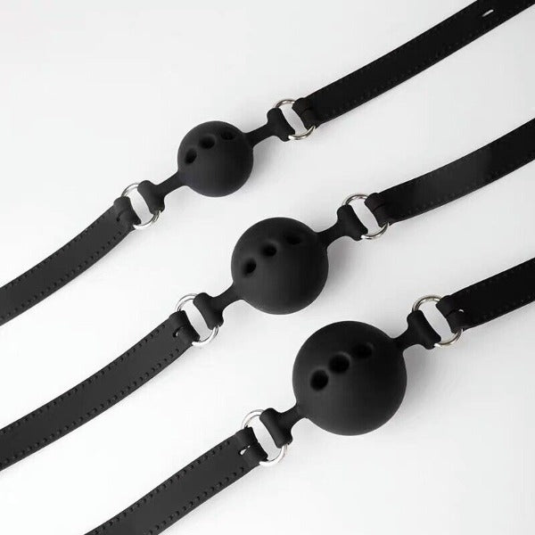 Bondage silicone open ball breathable mouth plug unisex