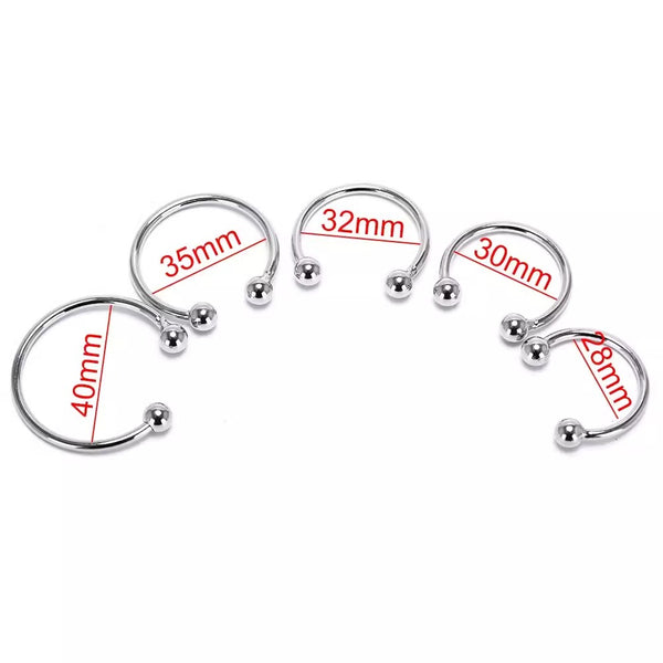 Dual Ball Cock Head Glans Penis Ring Sex Increase Orgasm Men Stainless Steel
