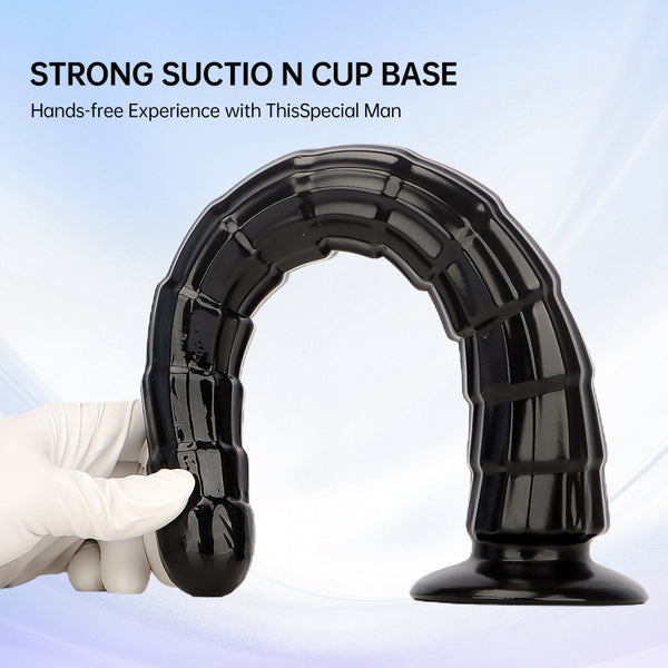 Black scale anal plug for men with super long penis to deeply expand anal whip