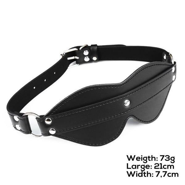 Comfortable faux leather sleep mask with adjustable straps