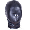 Leather Bondage Mask Hood Fully Enclosed Headdress Strap Hood Fetish Bondage Hood (Black)