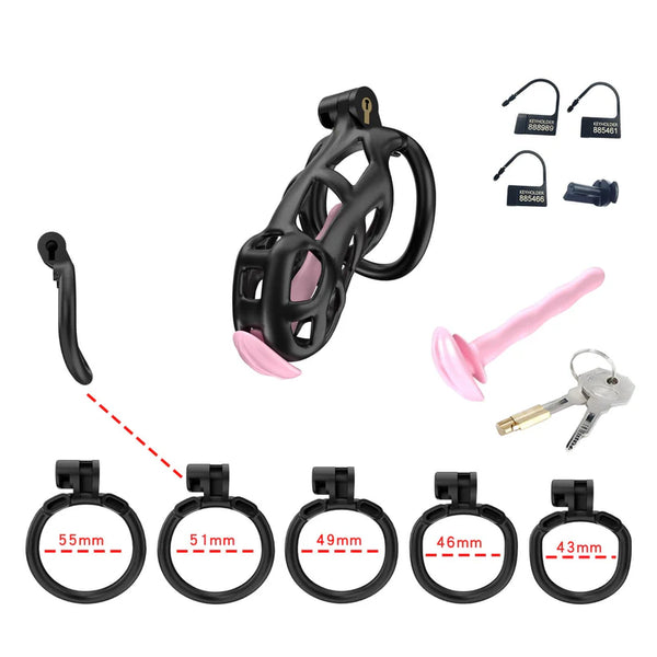 Black chastity belt urethra