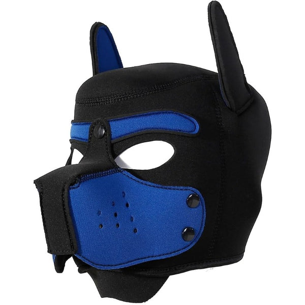 Neoprene Puppy Face Muzzle Dog Removable Full Head Hood Mask With Ears (One Size)