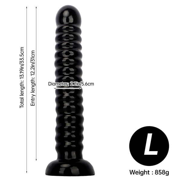 Extra long and large threaded unisex dildo