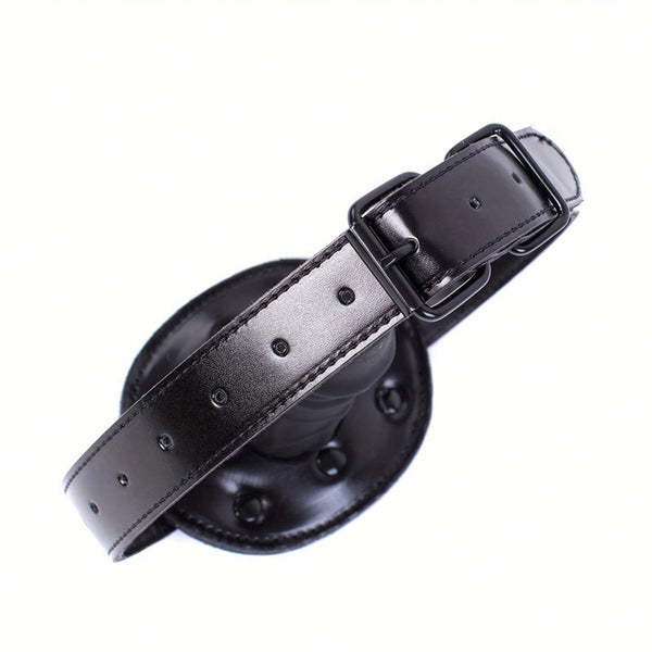 Penis Gag Sexual Bondage Gag, Adjustable Belt Restraint Set (Length: 10cm, Black)