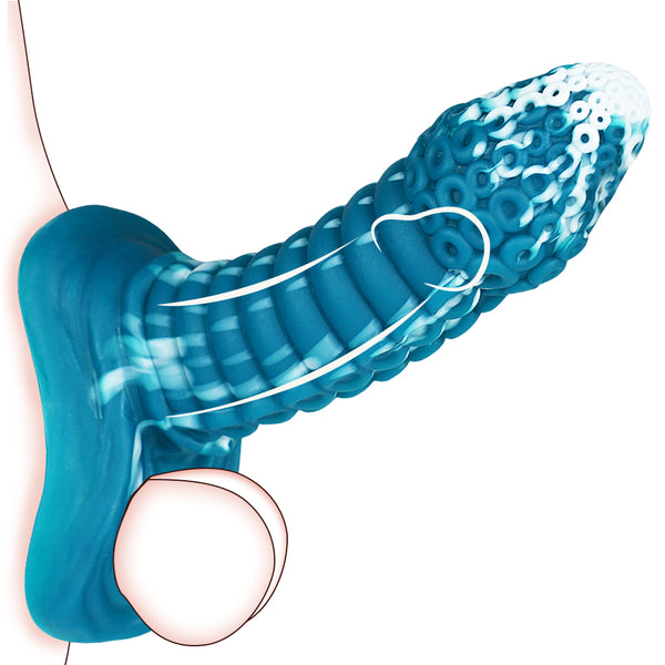 Hollow Penis Sleeve Realistic Penis Extender Enlargement Silicone Sleeve Sex Toy