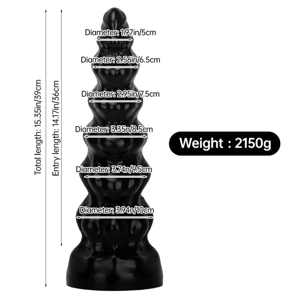 39*10cm Jumbo Suction Cup Large Butt Plug Super Large Threaded Anal Plug Octopus Pull Bead Anal Dilator