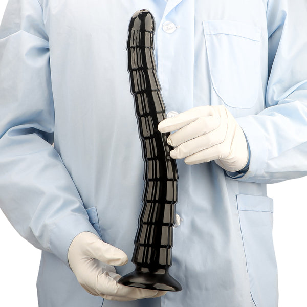 Black scale anal plug for men with super long penis to deeply expand anal whip