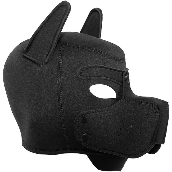 Neoprene Puppy Face Muzzle Dog Removable Full Head Hood Mask With Ears (One Size)