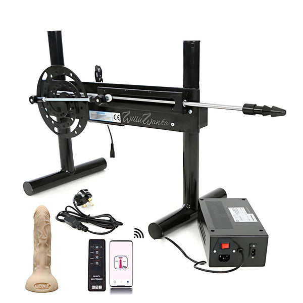 Willie Wanka PRO Mk II Fantasy Machine.Powerful Sex Machine with high Torque and Power. Long 8-inch Adjustable Stroke Length,App and How Controlled.(Black)
